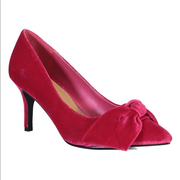 hot pink velvet shoes